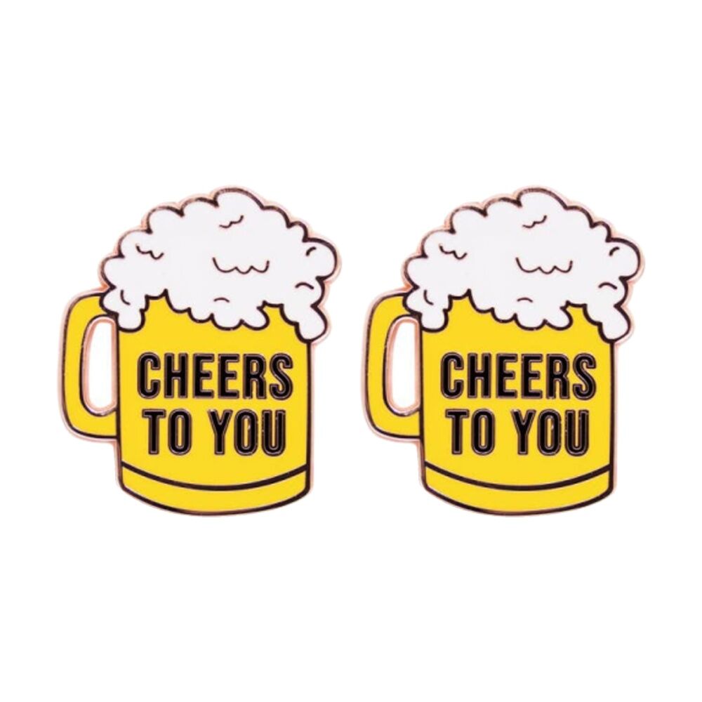 2PK Splosh Father's Day Cheers Keepsake Pin Enamel Heartfelt Rose Gold