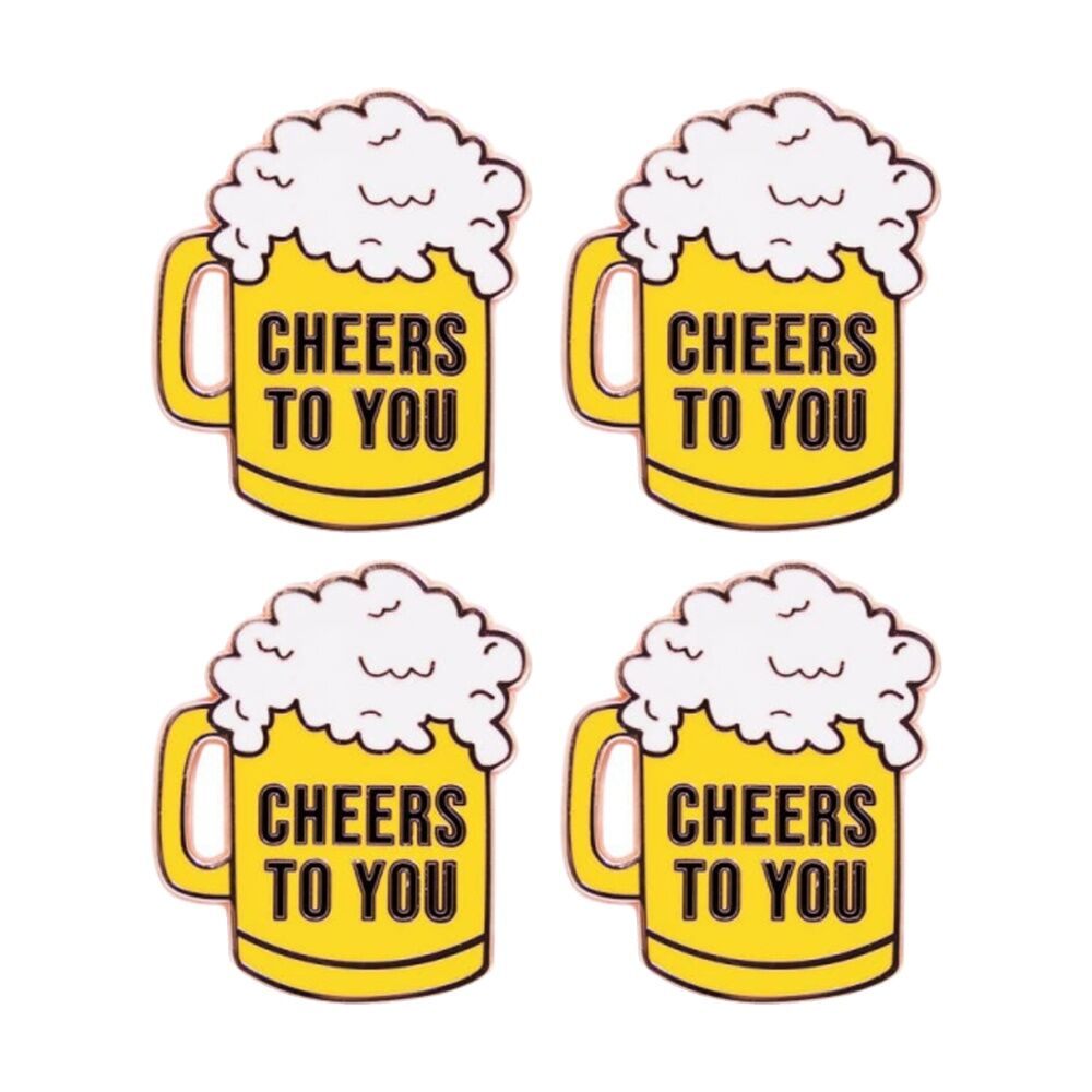 4PK Splosh Father's Day Cheers Keepsake Pin Enamel Heartfelt Rose Gold