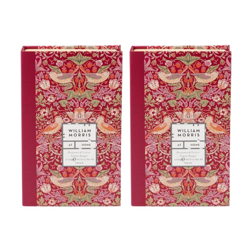 2x 4pc Heathcote & Ivory William Morris Strawberry Thief Guest Soaps 50g