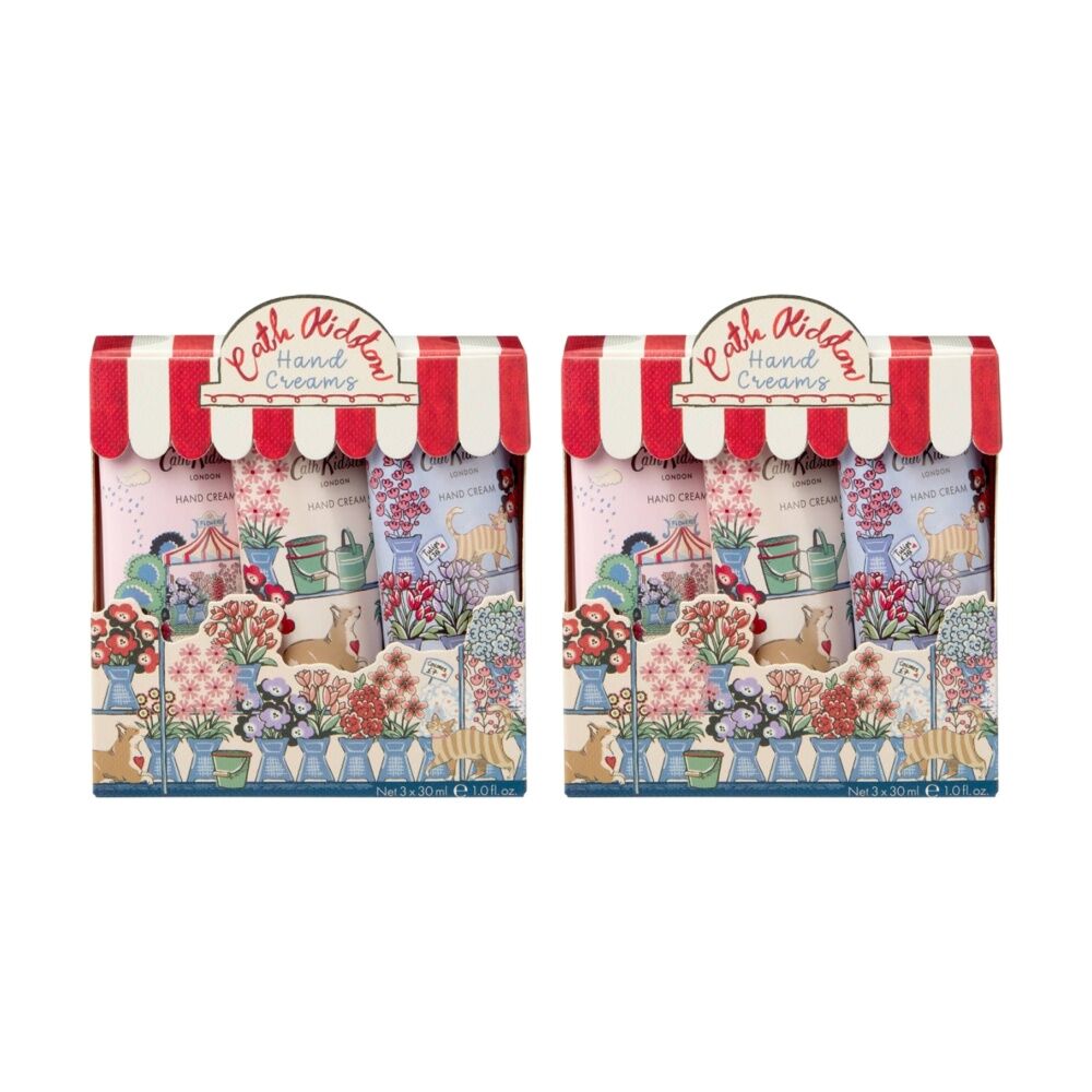 2x 3pc Heathcote & Ivory Cath Kidston Flower Market Hand Cream Set 30ml