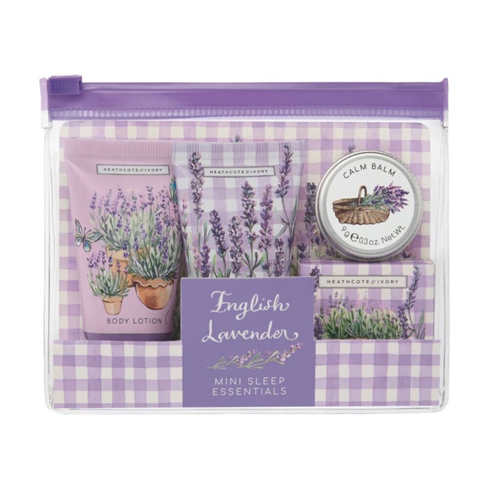 2x 4pc Heathcote & Ivory English Lavender Mini Sleep Essentials Set Multi