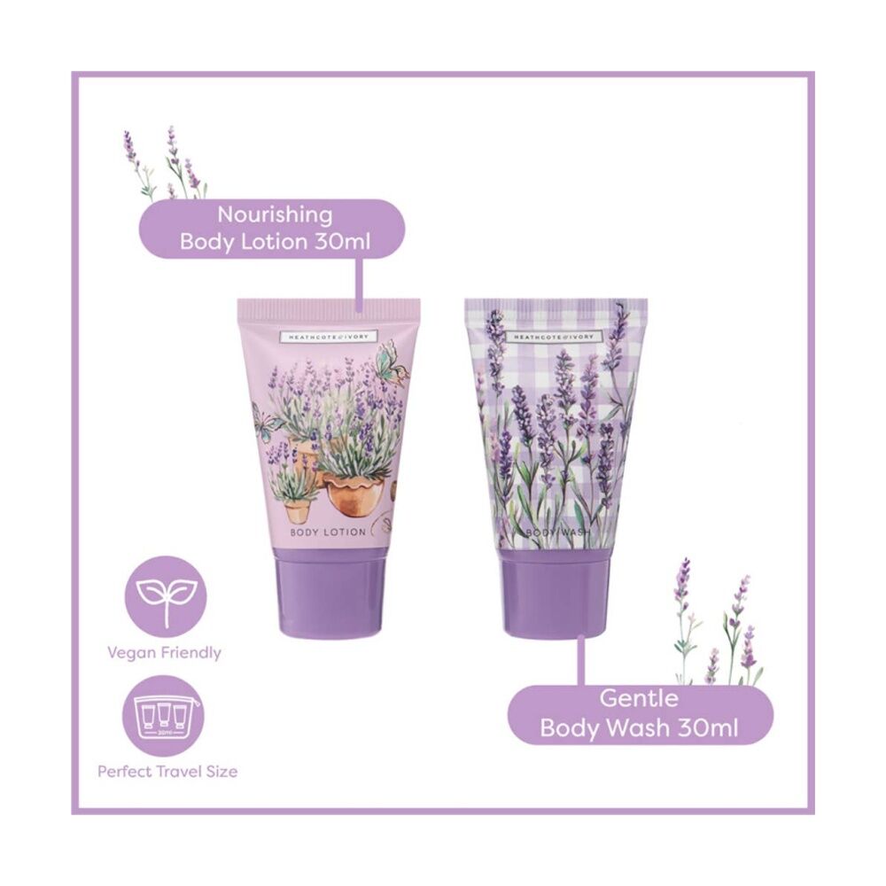 2x 4pc Heathcote & Ivory English Lavender Mini Sleep Essentials Set Multi