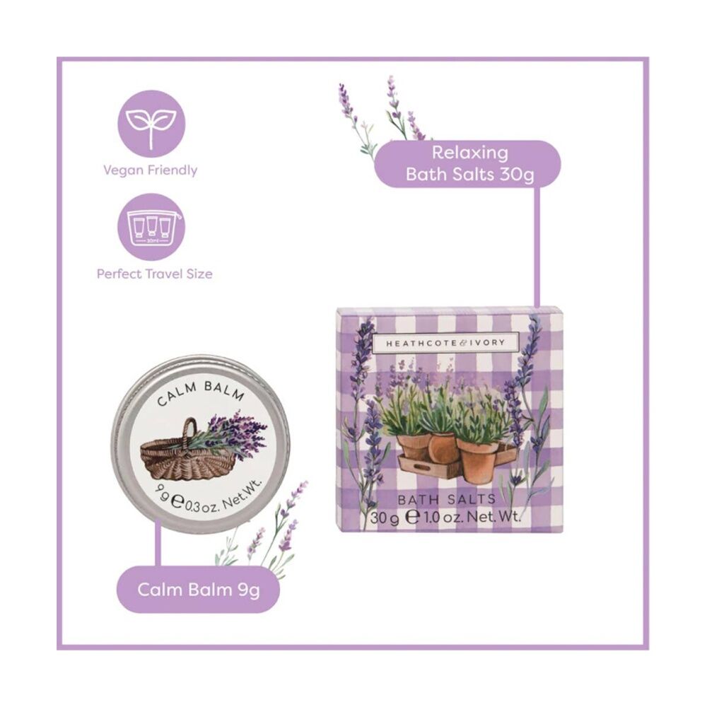 2x 4pc Heathcote & Ivory English Lavender Mini Sleep Essentials Set Multi