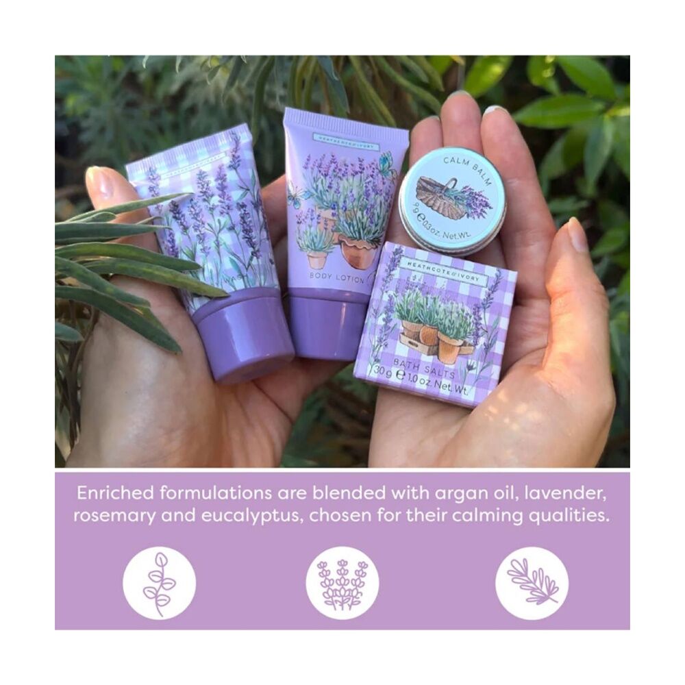 2x 4pc Heathcote & Ivory English Lavender Mini Sleep Essentials Set Multi