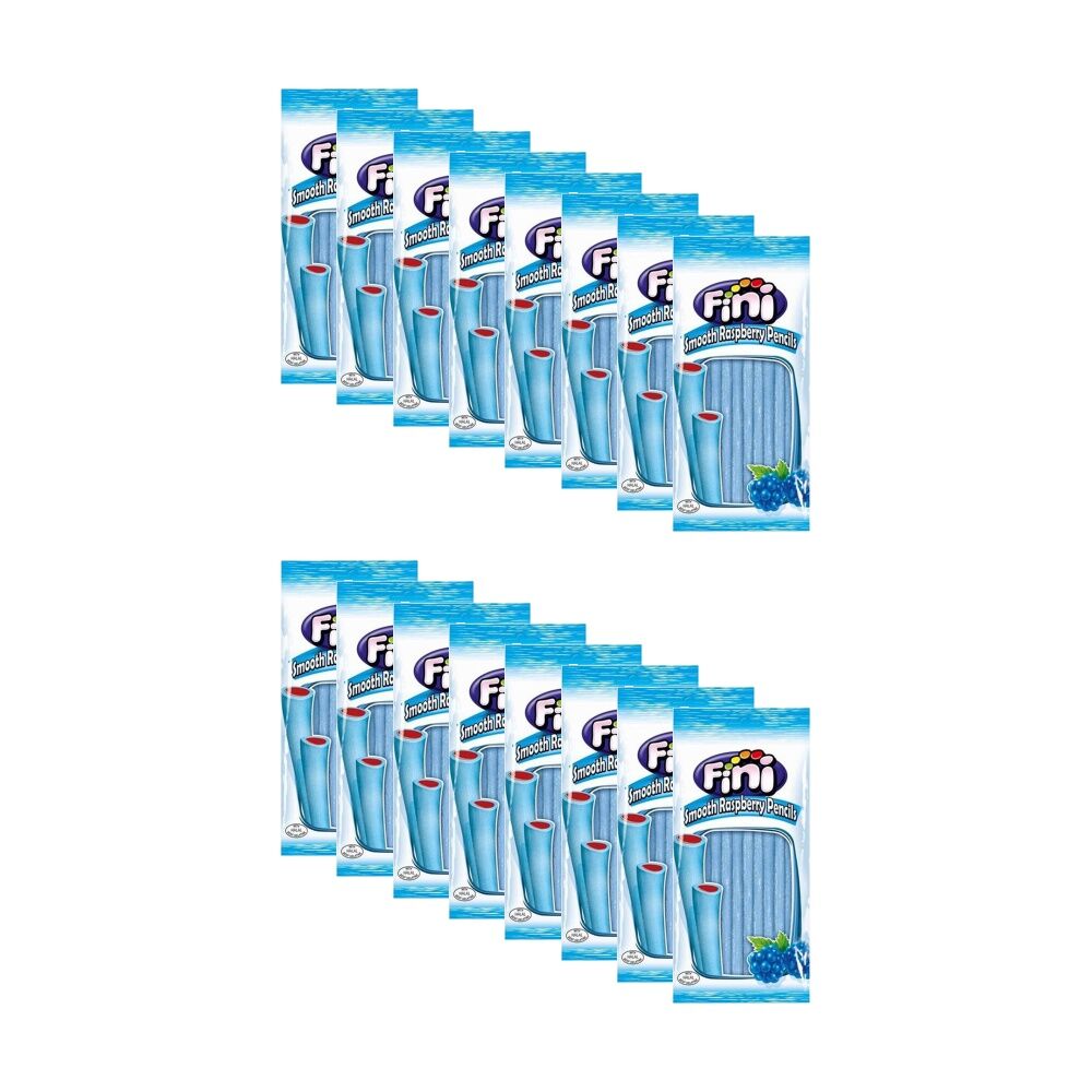 16PK Fini Blue Raspberry Smooth Pencil Sweet Confectionary Candy 100g