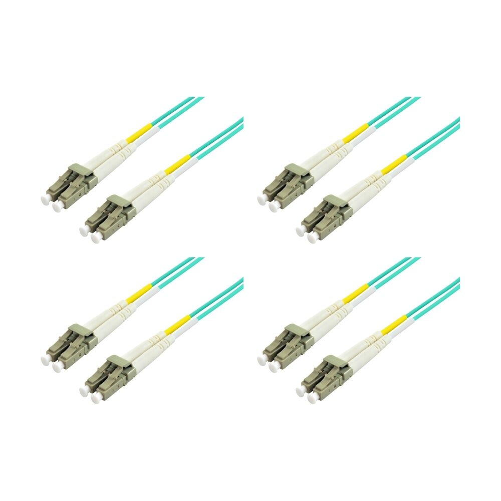 4PK Comsol LC-LC Multi-Mode Duplex Fibre Patch Cable LSZH 50/125 OM4 2M