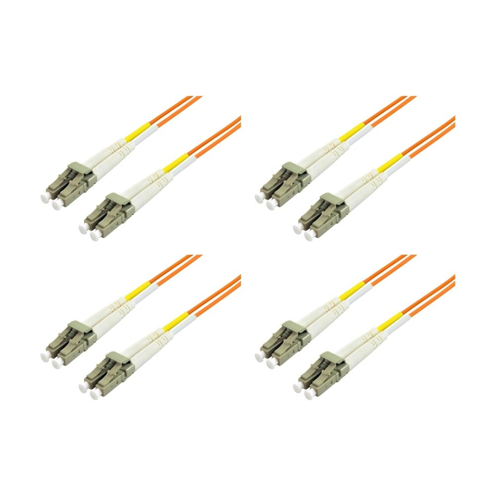 4PK Comsol LC-LC Multi-Mode Duplex Fibre Patch Cable LSZH 62.5/125 OM1 2M