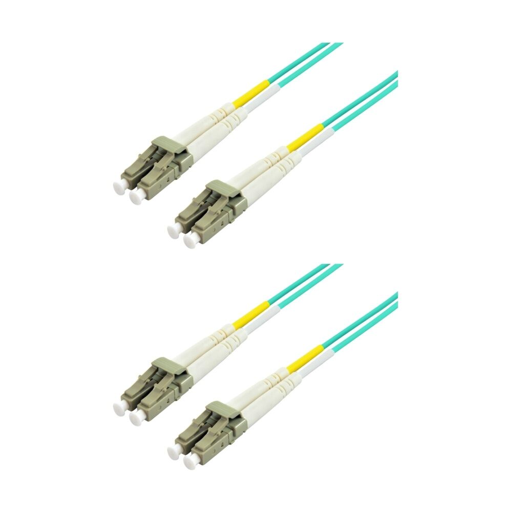 2PK Comsol LC-LC Multi-Mode Duplex Fibre Patch Cable LSZH 50/125 OM4 5M