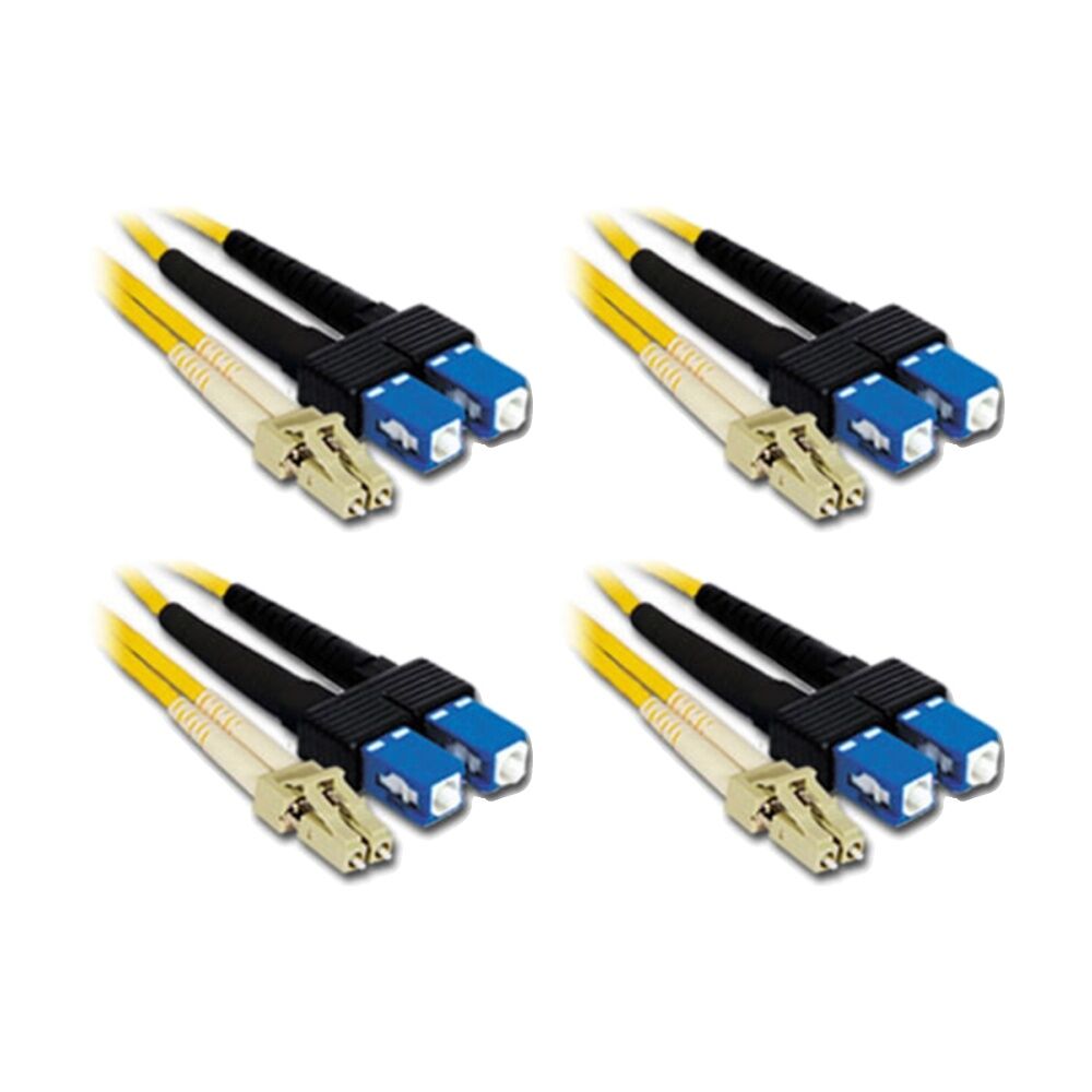 4PK Comsol LC-SC Single-Mode Duplex Fibre Patch Cable LSZH 9/125 OS2 1M