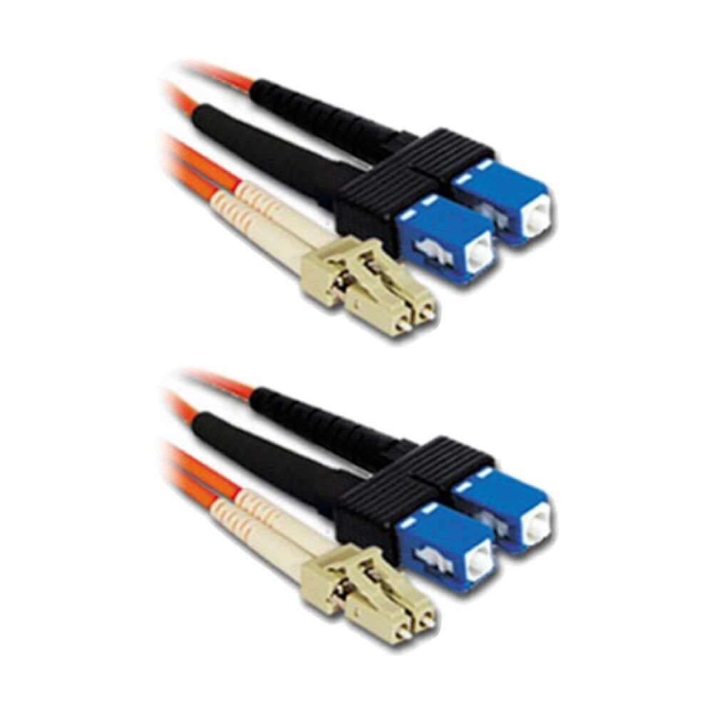 2PK Comsol LC-SC Multi-Mode Duplex Fibre Patch Cable LSZH 62.5/125 OM1 1M