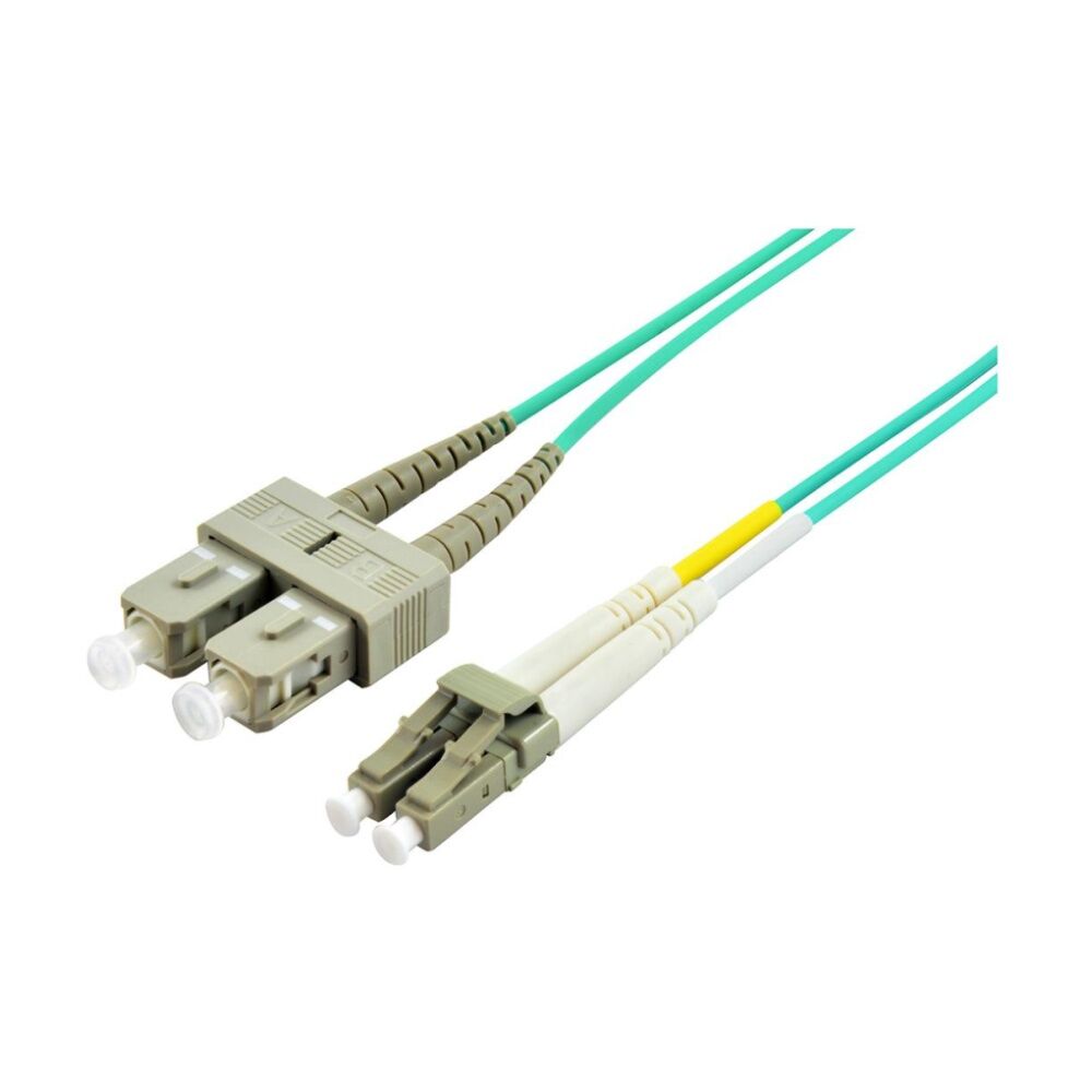 4PK Comsol LC-SC Multi-Mode Duplex Fibre Patch Cable LSZH 50/125 OM4 2M