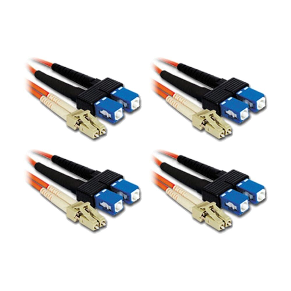 4PK Comsol LC-SC Multi-Mode Duplex Fibre Patch Cable LSZH 62.5/125 OM1 2M