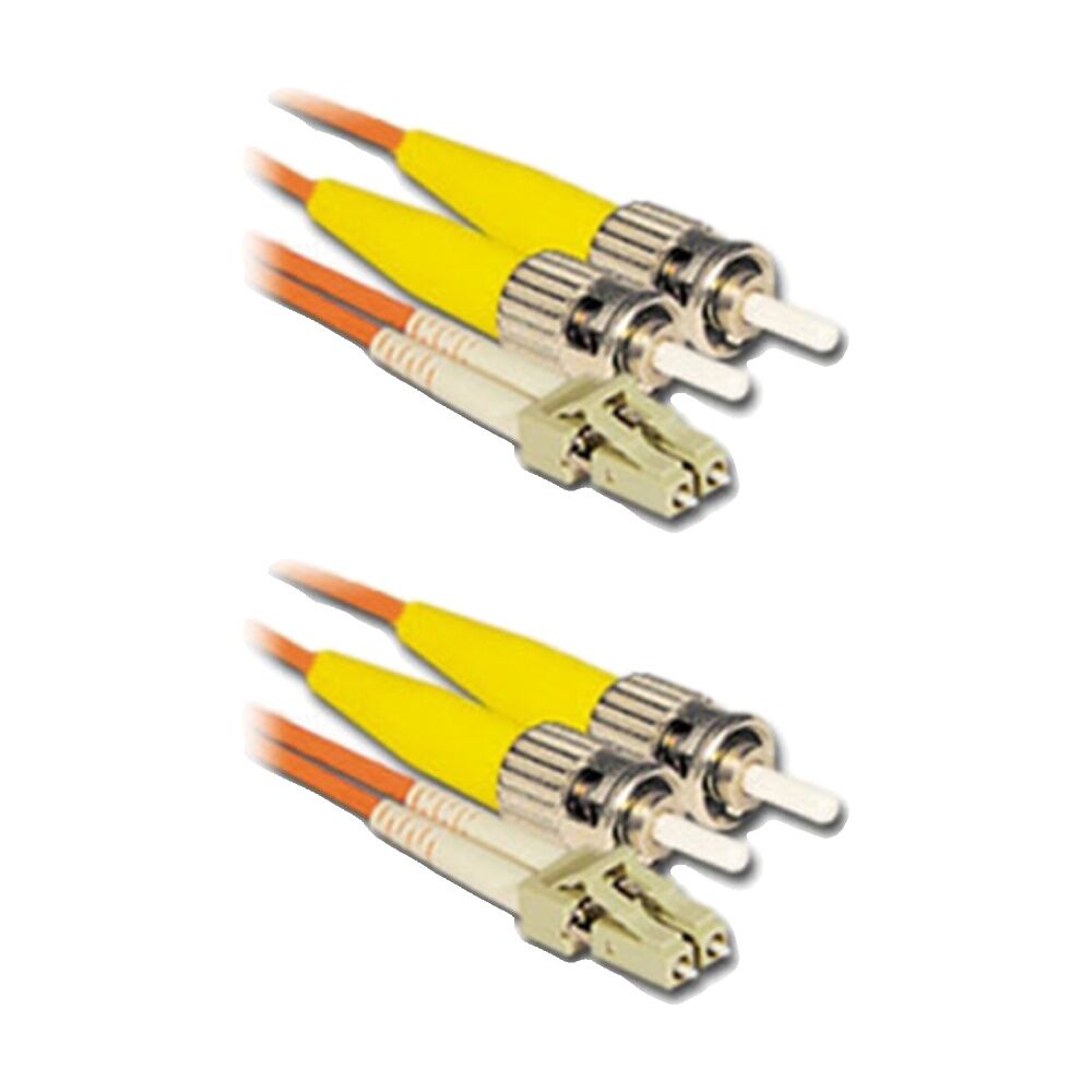 2PK Comsol LC-ST Multi-Mode Duplex Fibre Patch Cable LSZH 62.5/125 OM1 1M