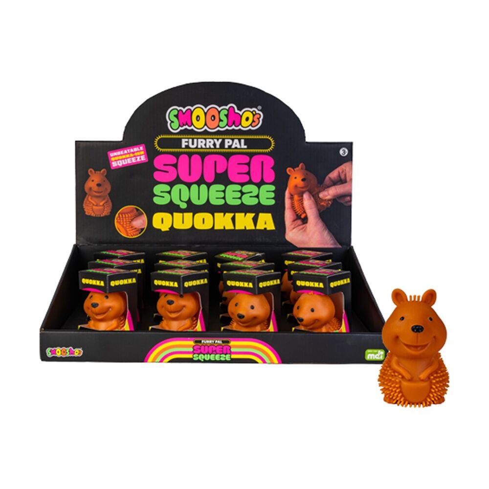 8PK Smooshos Super Squeeze Furry Pal Quokka Soft Plush Stress Toy Brown