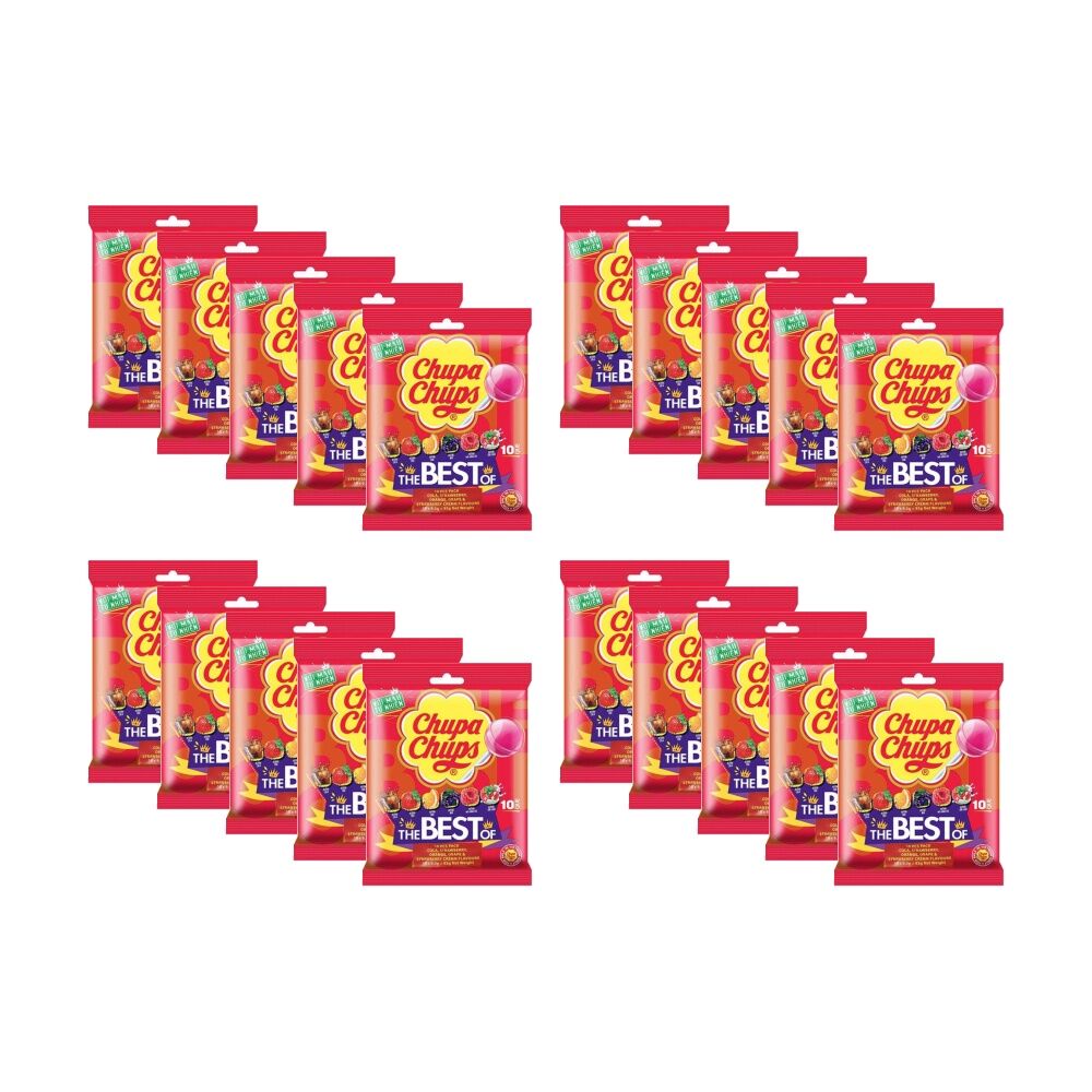 20PK Chupa Chups Fruits The Best Of Lollipops Multi Flavour Lollies Pack 93g