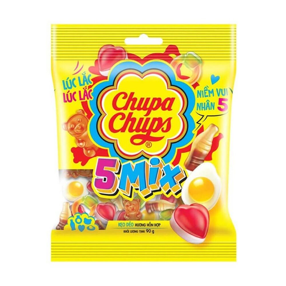 10PK Chupa Chups Jelly 5 Mix Top Gummy Lollies Sweets Pack Multi Flavour 90g