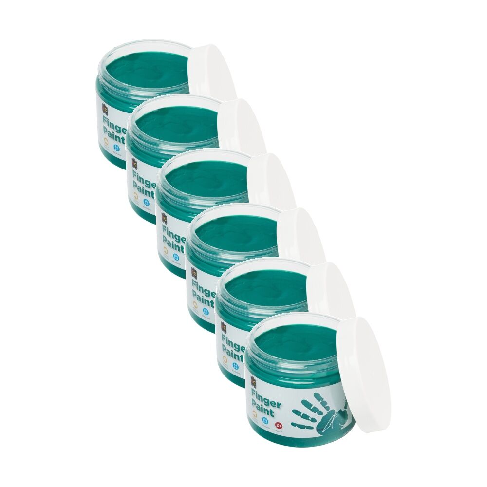 6PK Educational Colours Finger Paint Green 20ml Kids Art/Craft 250ml 3y+