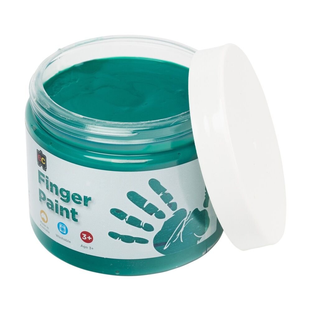 6PK Educational Colours Finger Paint Green 20ml Kids Art/Craft 250ml 3y+