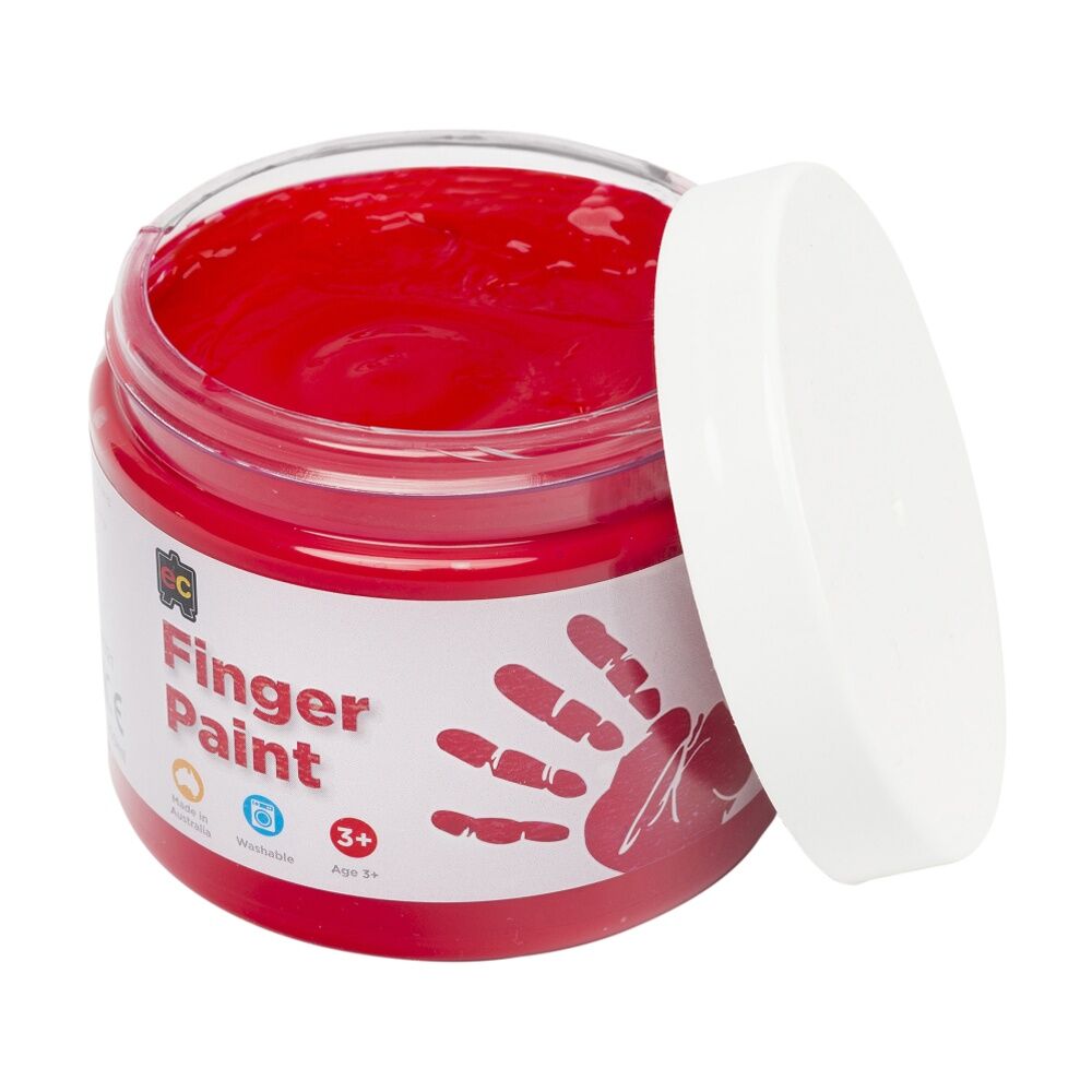 3PK Educational Colours Finger Paint Red 20ml Kids Art/Craft 250ml 3y+