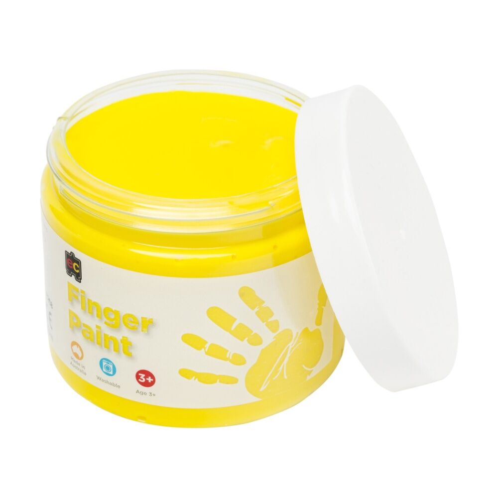 3PK Educational Colours Finger Paint Yellow 20ml Kids Art/Craft 250ml 3y+