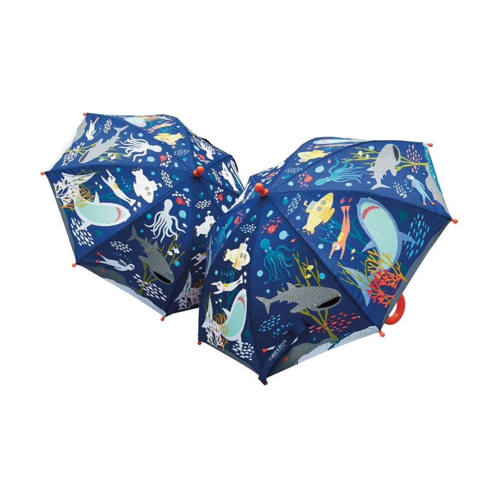 Floss & Rock Kids Colour Changing Umbrella Rain Accessory Deep Sea Theme