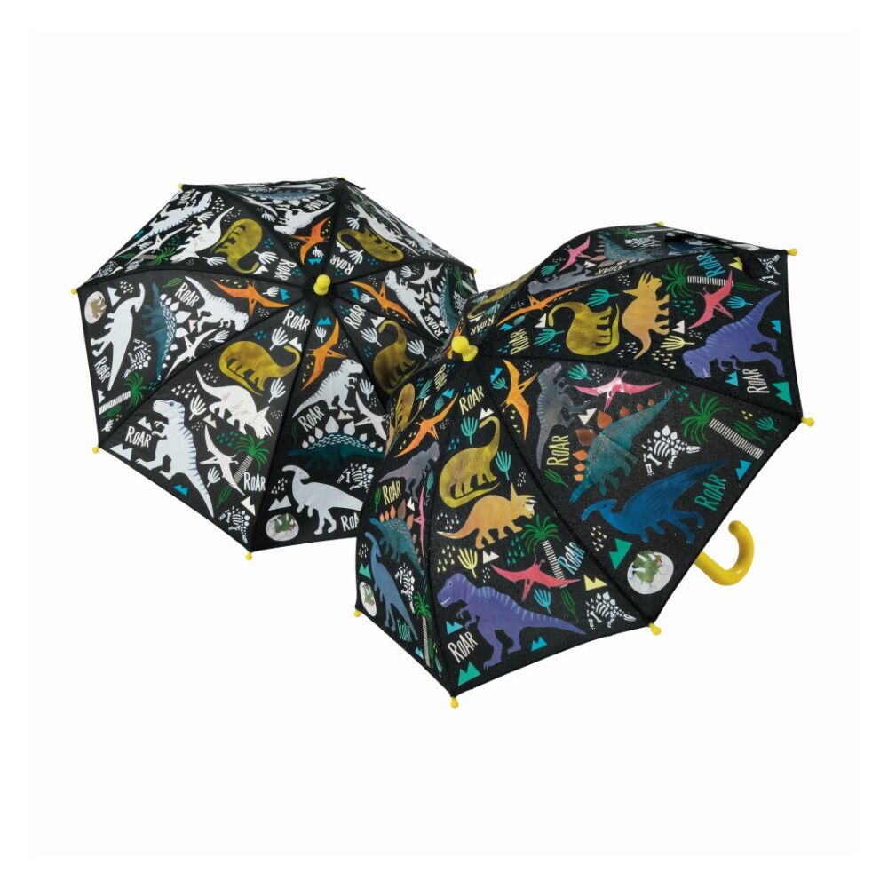 2PK Floss & Rock Colour Changing Umbrella Dinosaur Kids Accessory 3y+ 60x70cm