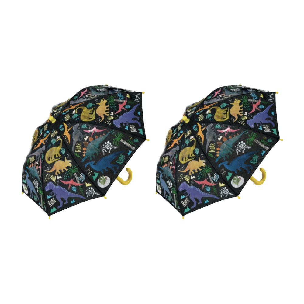 2PK Floss & Rock Colour Changing Umbrella Dinosaur Kids Accessory 3y+ 60x70cm