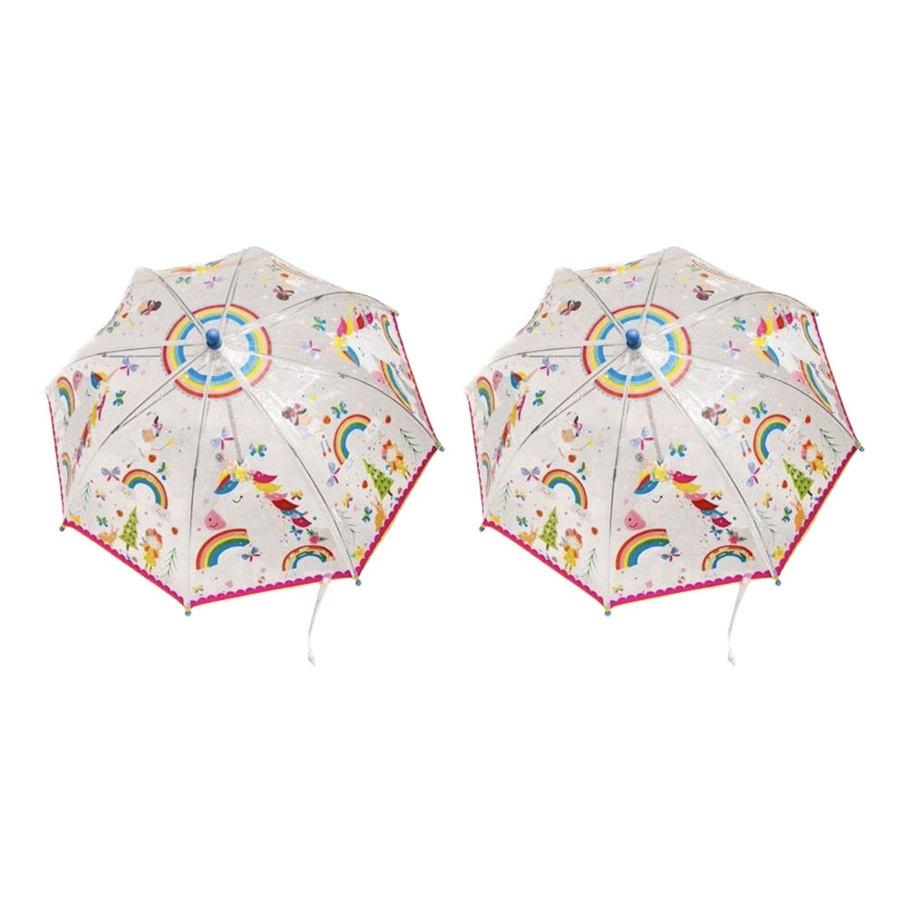 2PK Floss & Rock Colour Changing Umbrella Rainbow Fairy Transparent 3y+ 60x70cm