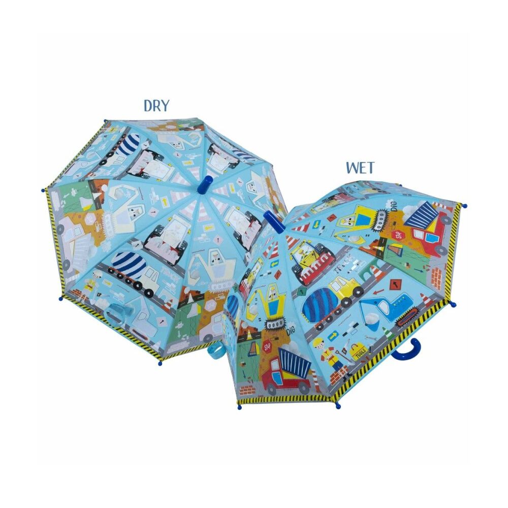 Floss & Rock Colour Changing Umbrella Construction Theme Kids 3y+ 60x70cm