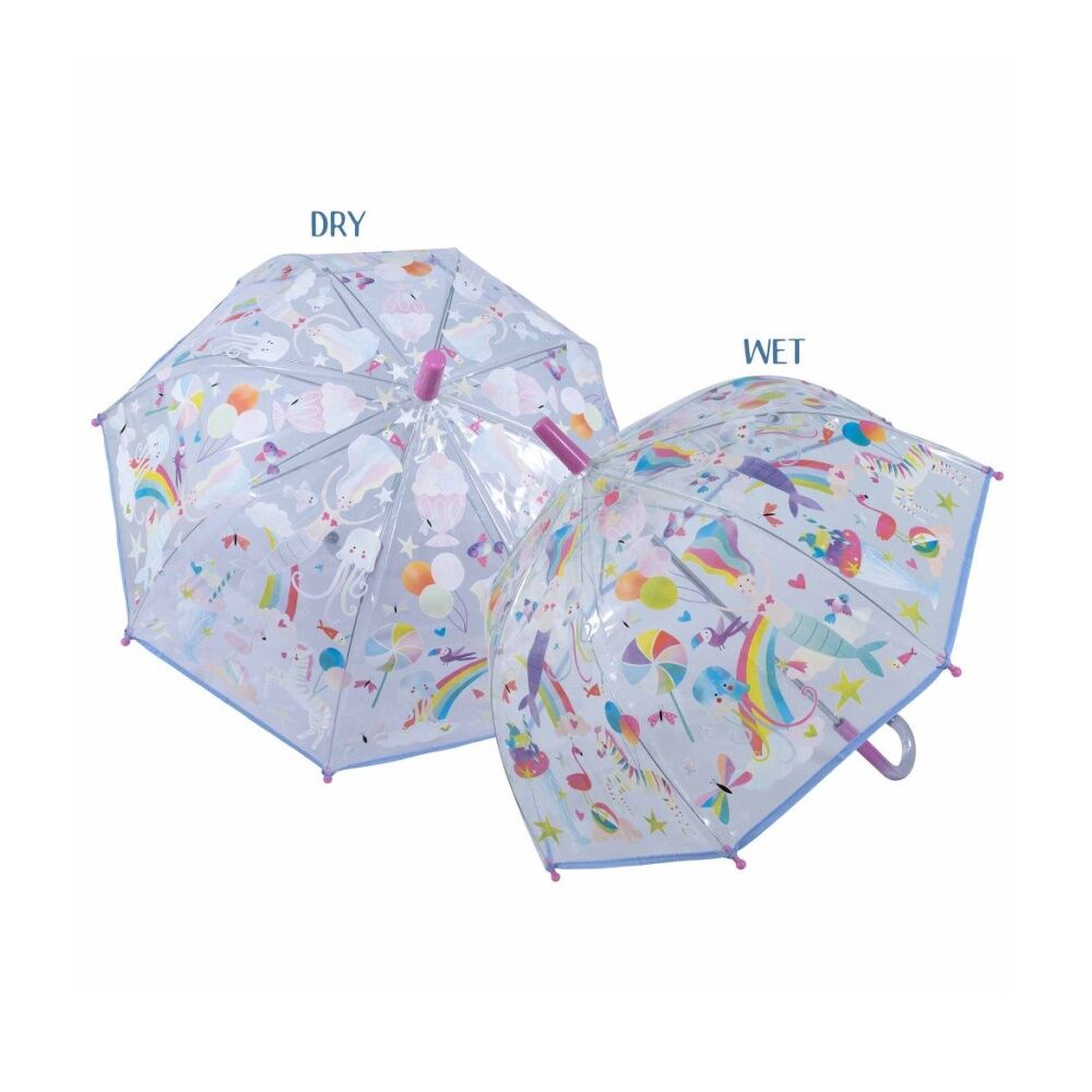 2PK Floss & Rock Colour Changing Umbrella Fantasy Transparent Kids 3y+ 60x70cm
