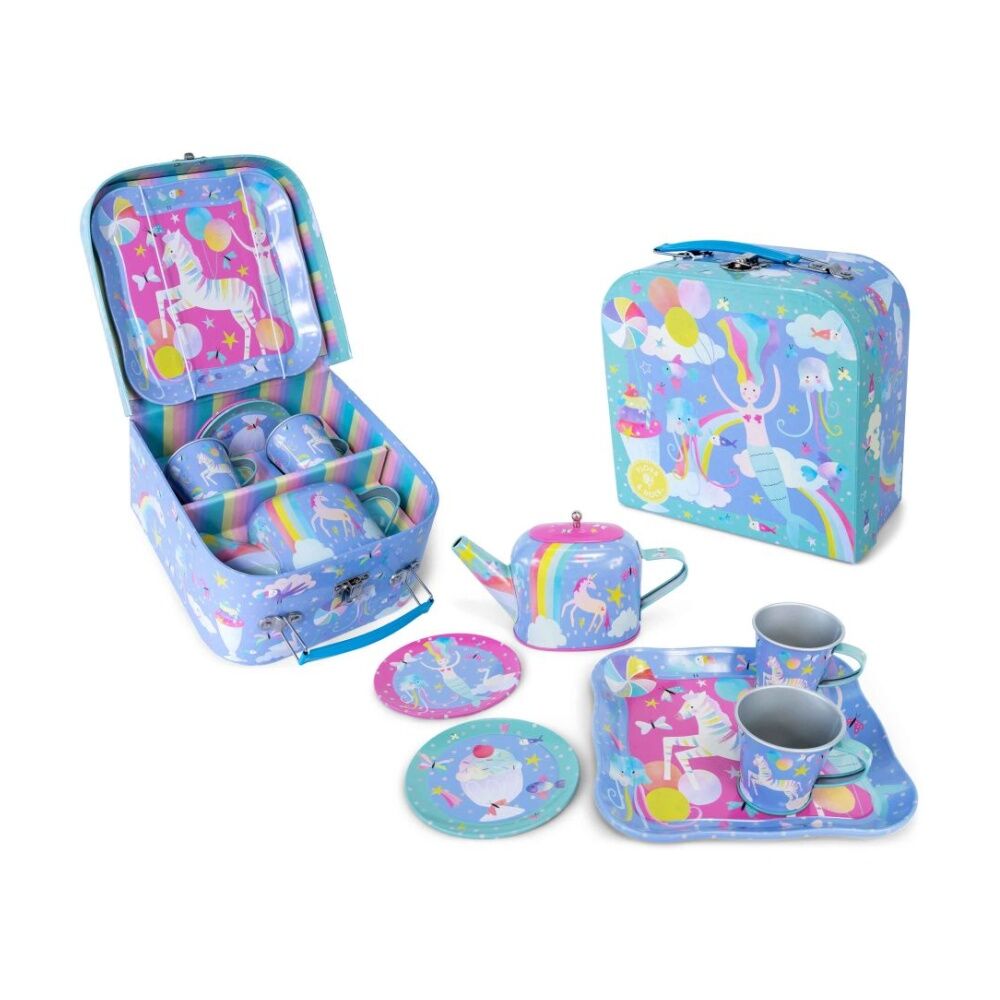 7pc Floss & Rock Tea Fantasy Kids Activity Durable Tin Play Set 3y+