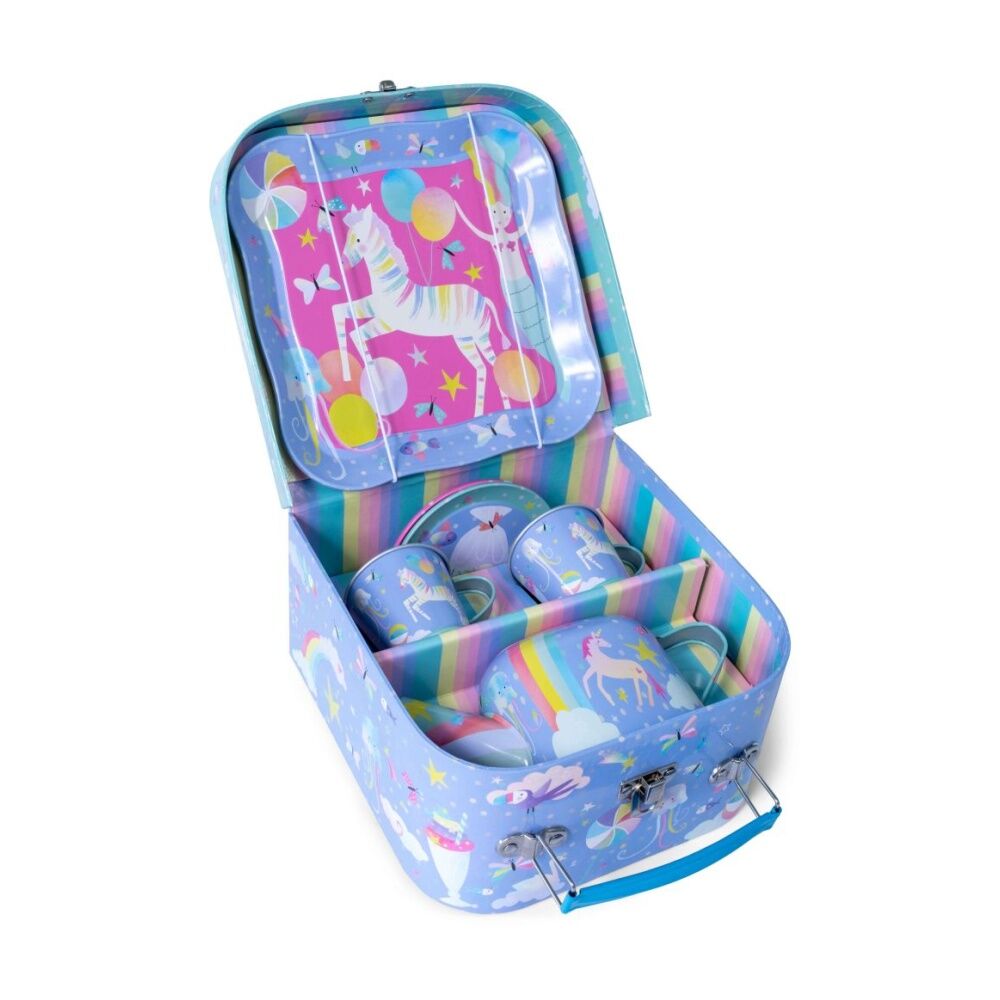 7pc Floss & Rock Tea Fantasy Kids Activity Durable Tin Play Set 3y+