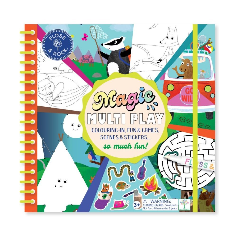 2PK Floss & Rock Water Magic Multiplay Adventure Activity Book Reusable 3y+