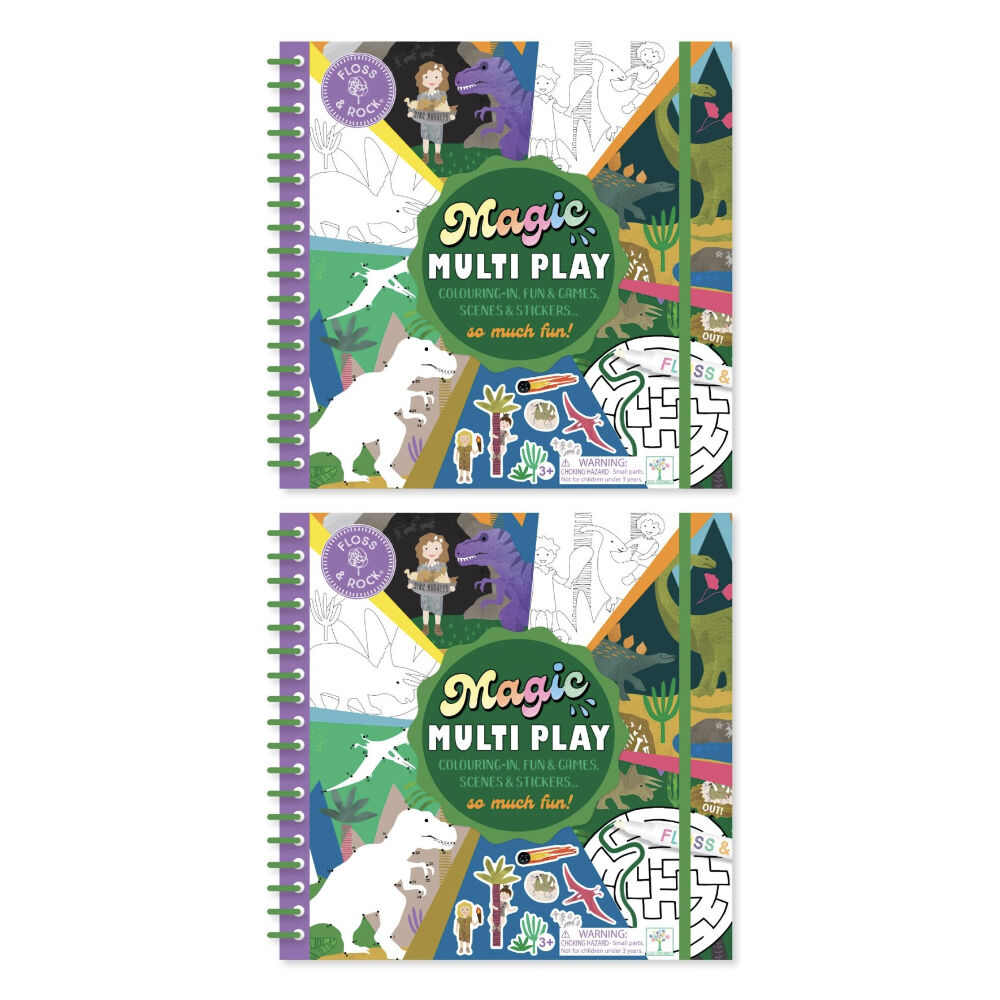 2PK Floss & Rock Magic Multiplay Dinosaur 16 Activities Reusable Book 3y+