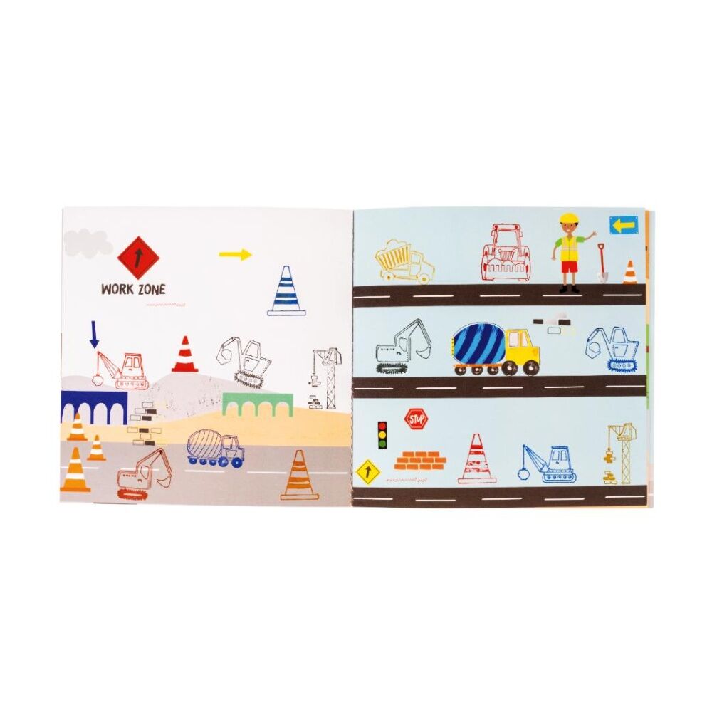 Floss & Rock My Stamper Set Construction Theme 8 Stamps 4 Ink Pads 3y+
