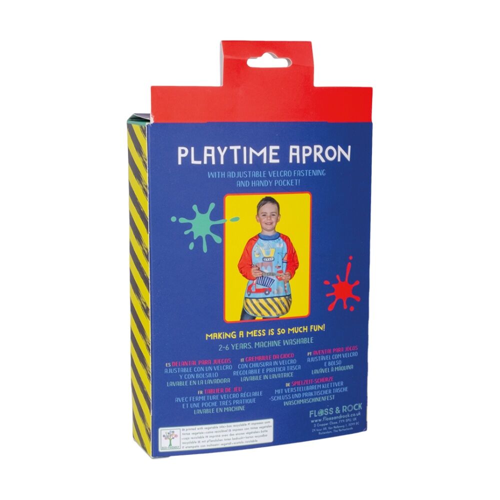 Floss & Rock Playtime Apron Construction Design Full-Length Arms 2y+