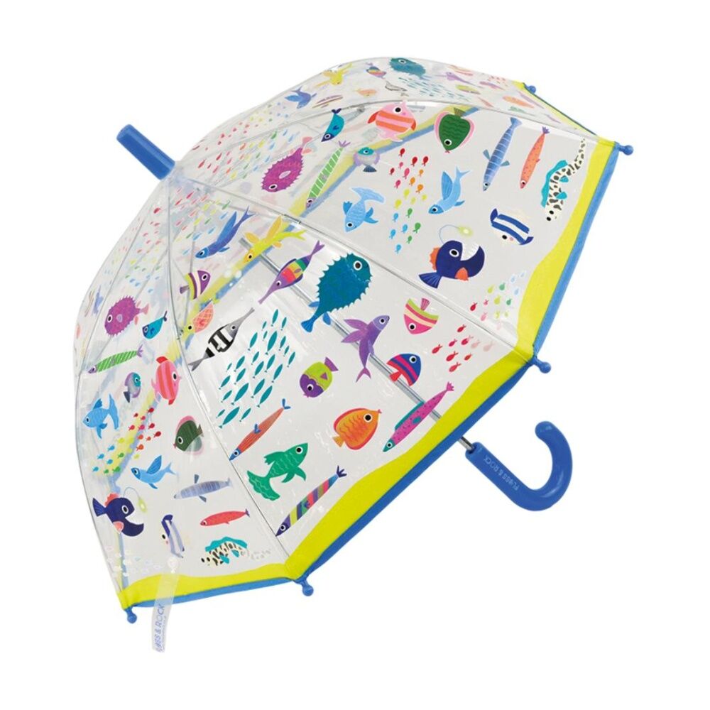 2PK Floss & Rock Kids Colour Changing Umbrella Rain Accessory Ocean Transparent