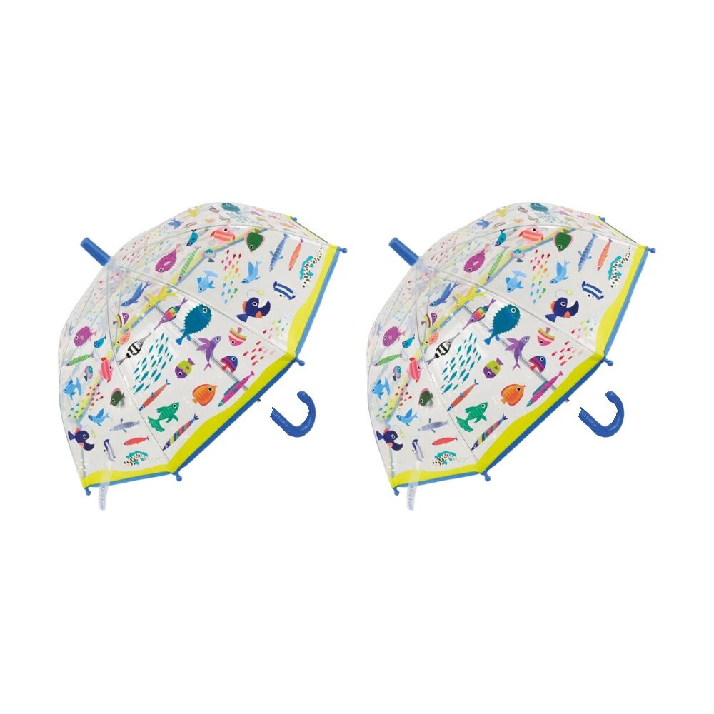 2PK Floss & Rock Kids Colour Changing Umbrella Rain Accessory Ocean Transparent