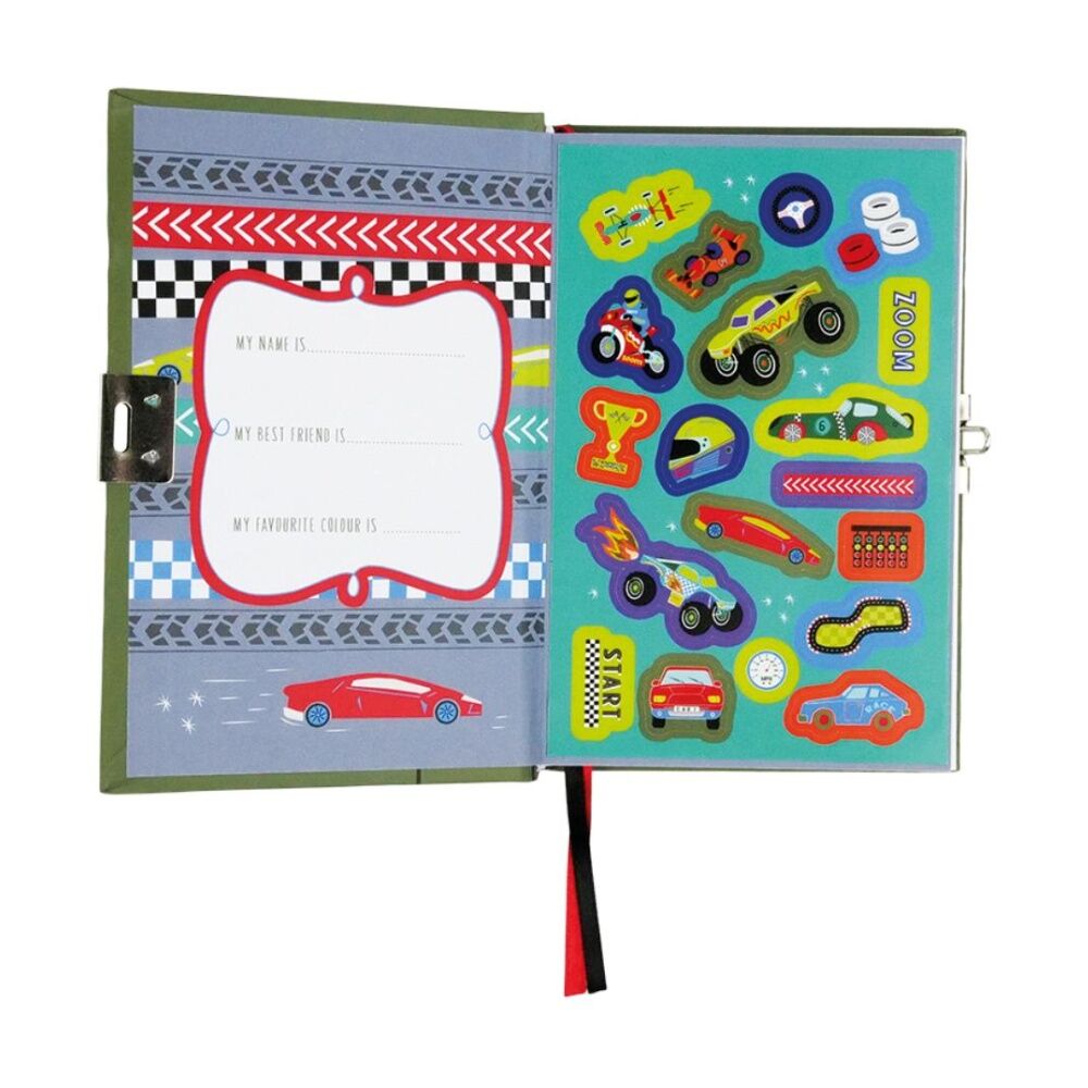 Floss & Rock My Secret Scented Diary Cars Padlock Key Sticker Sheet Kids 3y+