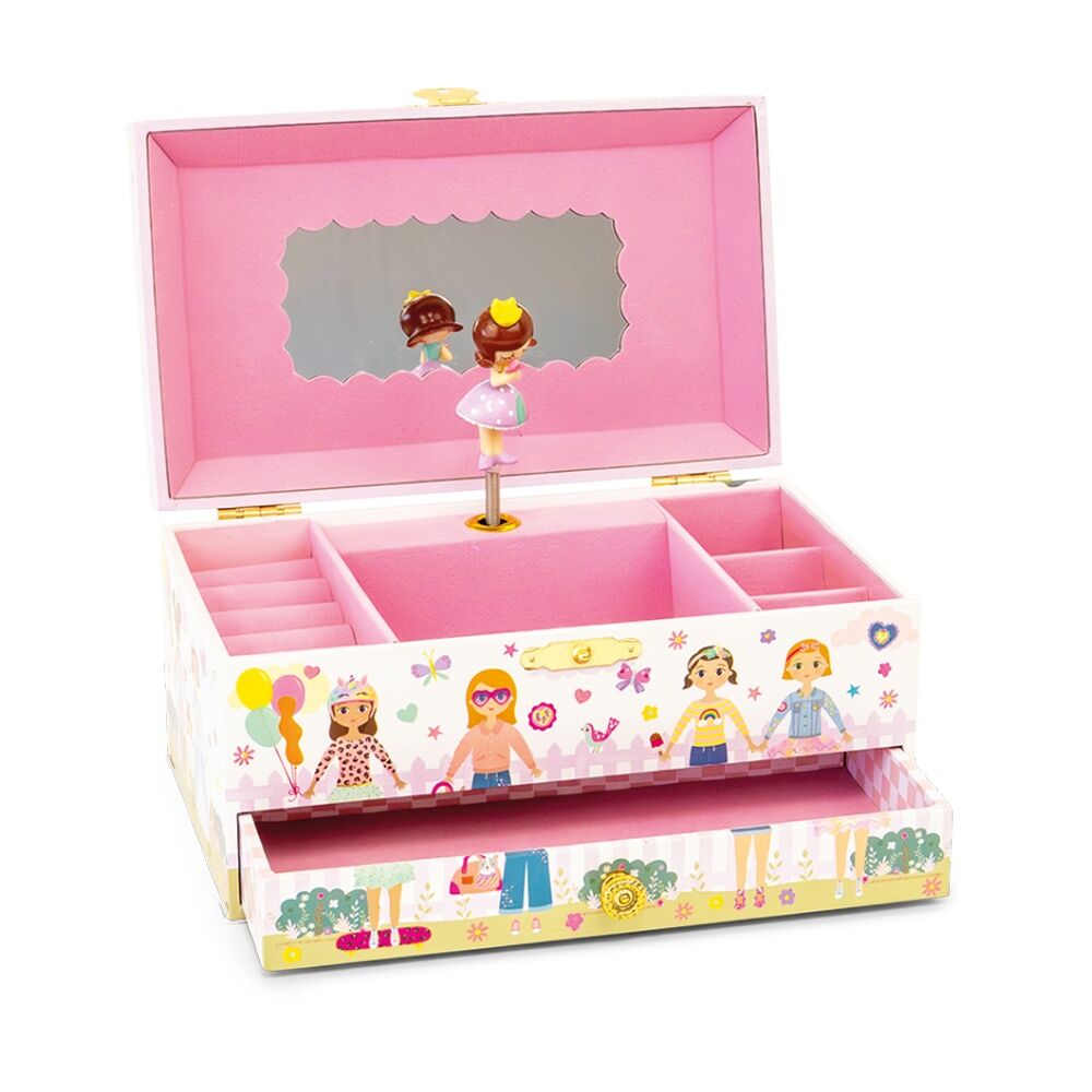 Floss & Rock Jewellery Box Best Friends Musical Velvet Lined Kids 3y+