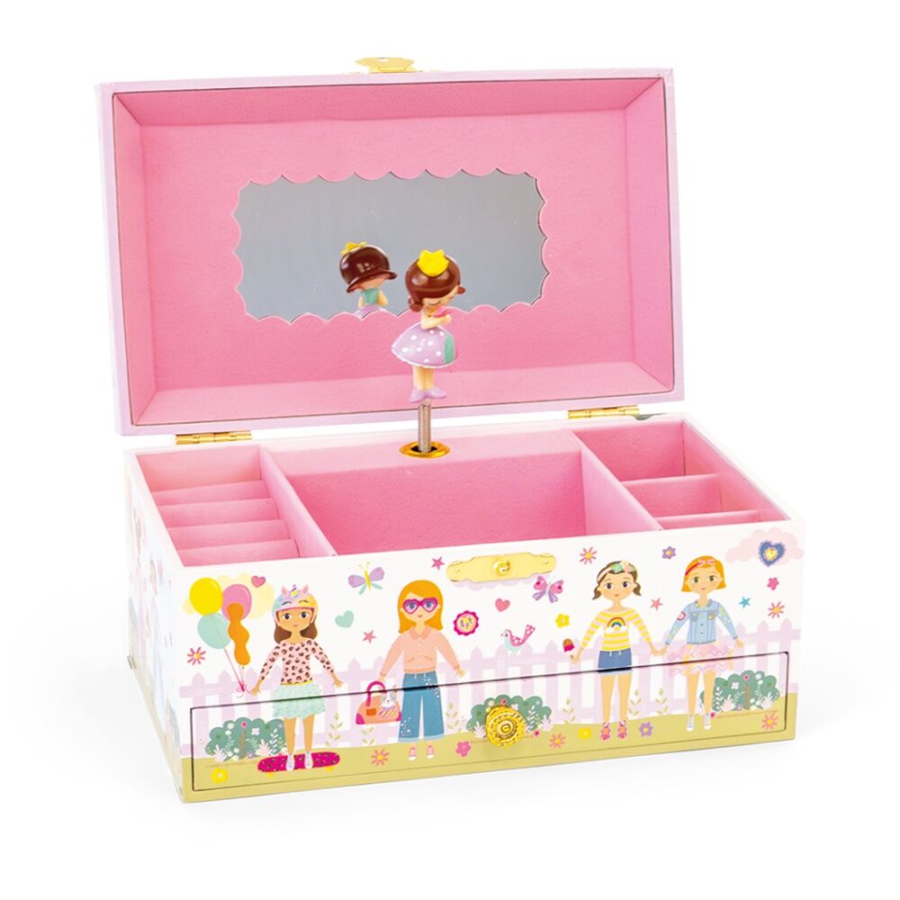 Floss & Rock Jewellery Box Best Friends Musical Velvet Lined Kids 3y+