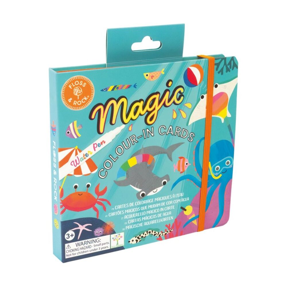 2PK Floss & Rock Magic Water Colouring Ocean Reusable Colour-In Set 3y+ 19x