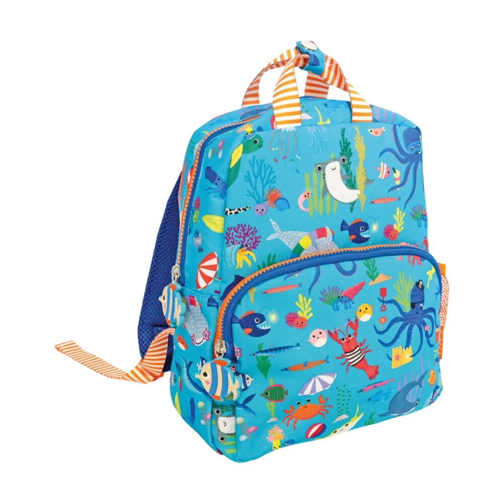 Floss & Rock Backpack Ocean Underwater Design Adjustable Straps 26.5x21x10cm