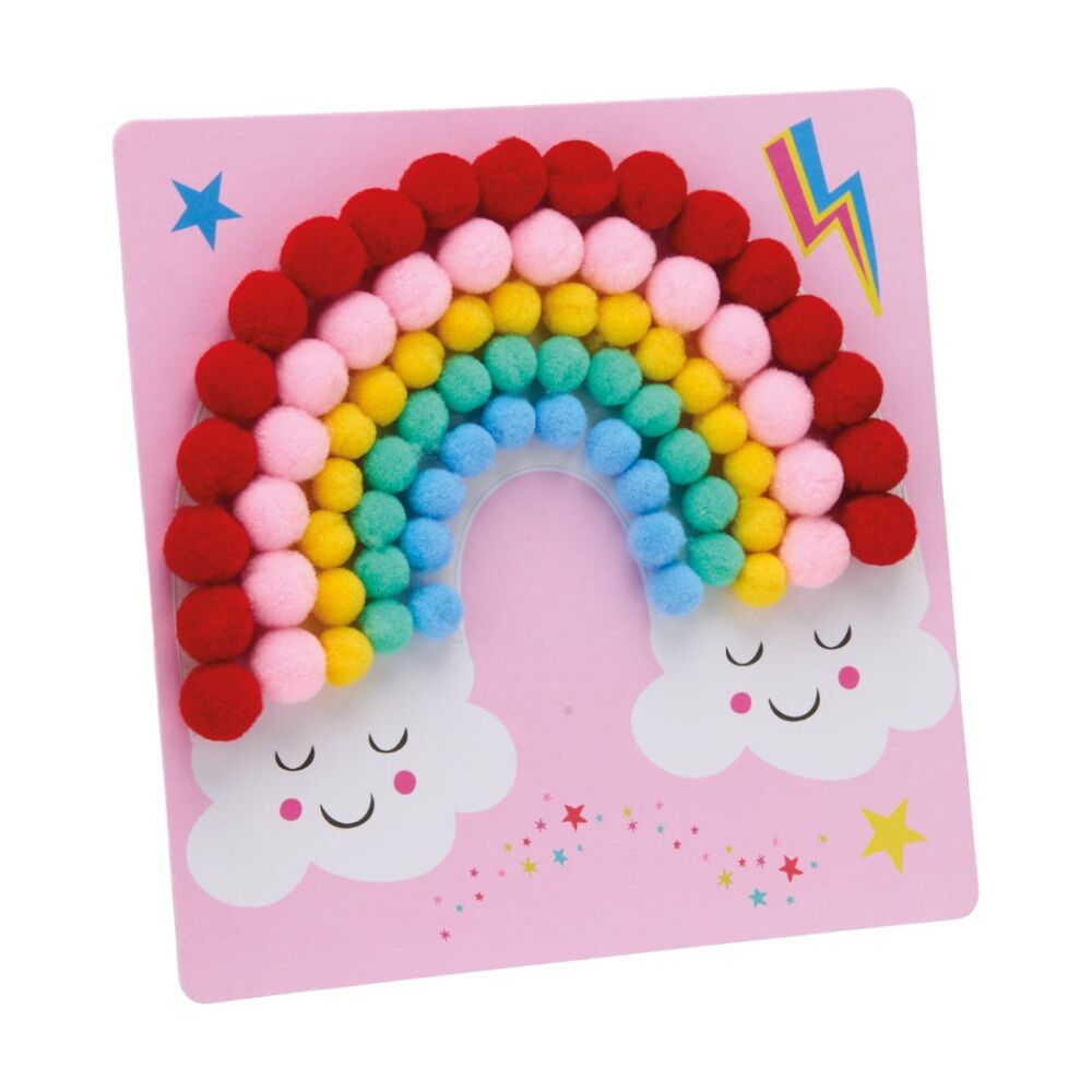 Floss & Rock Kids 3y+ Pom Pom Art Peel And Stick Craft Kit Rainbow Fairy