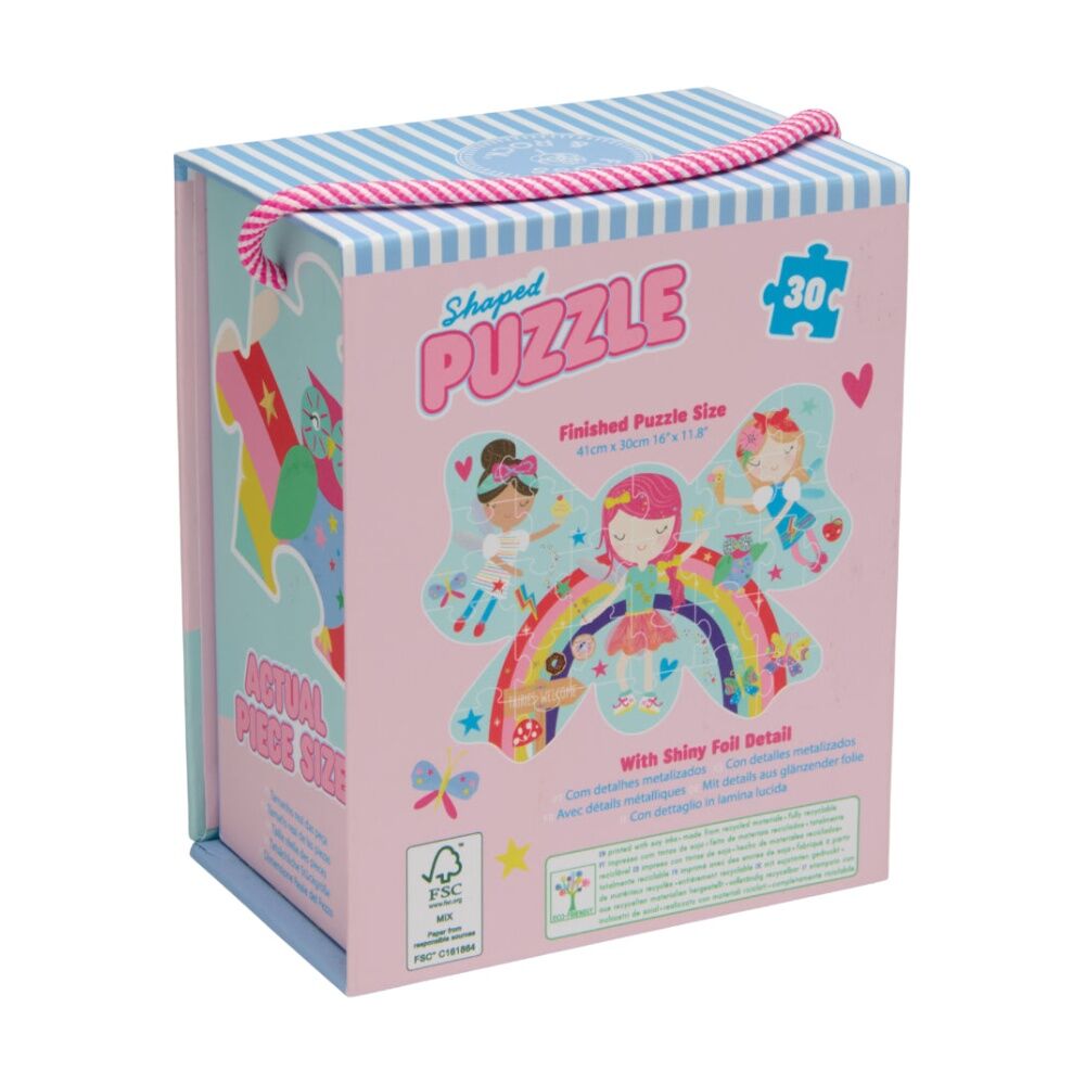 30pc Floss & Rock Kids 3y+ Shaped Jigsaw Puzzle Chunky Pieces Rainbow Fairy