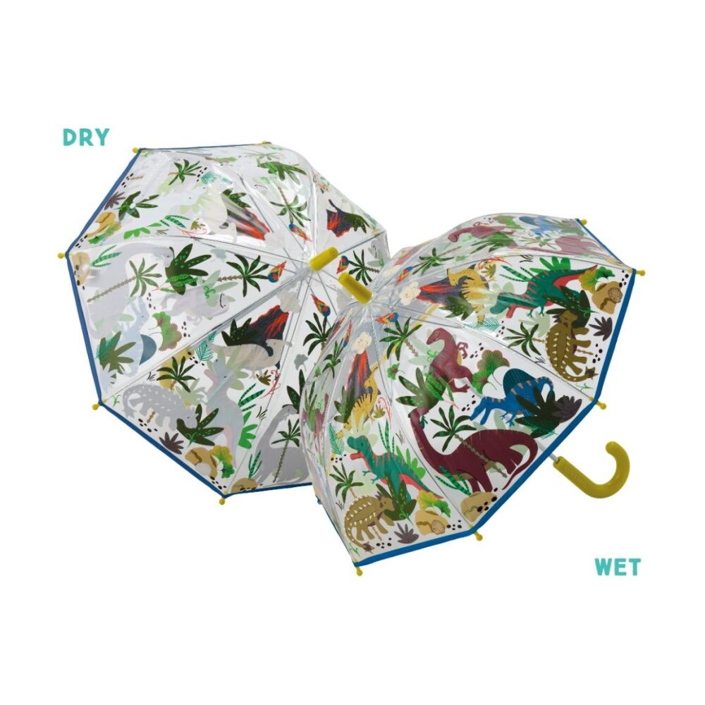 2PK Floss & Rock Kids Colour Changing Umbrella Accessory Dinosaur Transparent-B