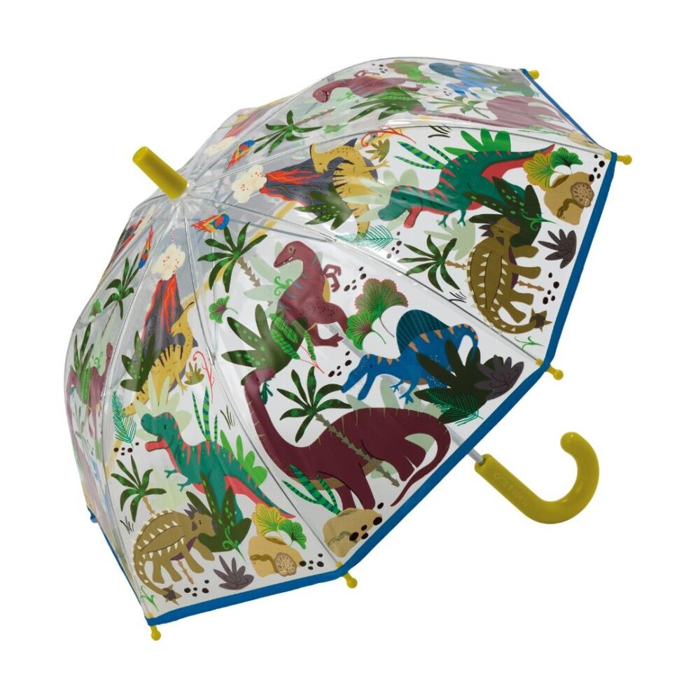 2PK Floss & Rock Kids Colour Changing Umbrella Accessory Dinosaur Transparent-B