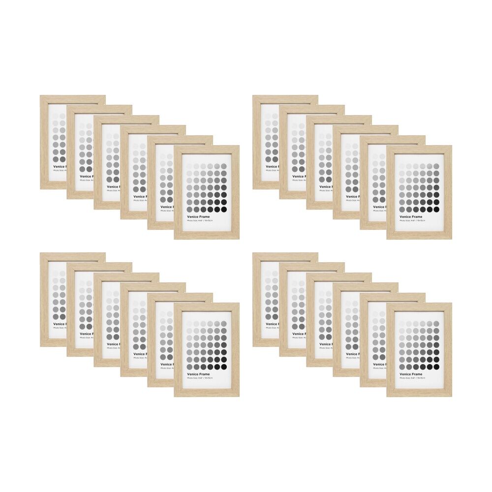 24PK Braz Venice Image Photo Document Display Frame 10x15cm Beech