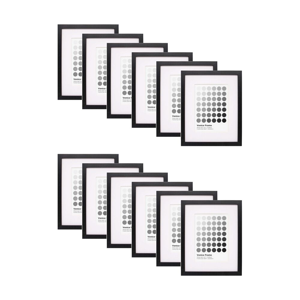 12PK Braz Venice Image Photo Document Display Frame 20x25cm Black