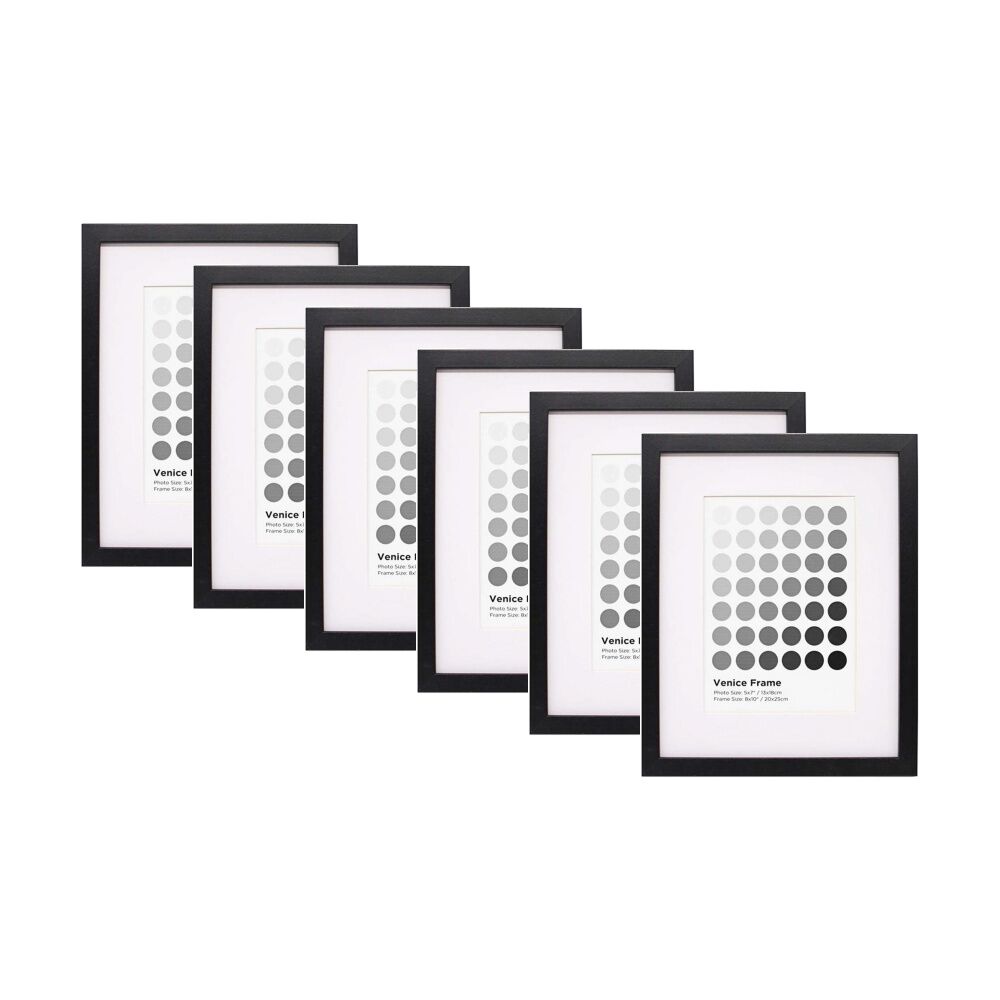 6PK Braz Venice Image Photo Document Display Frame 20x25cm Black
